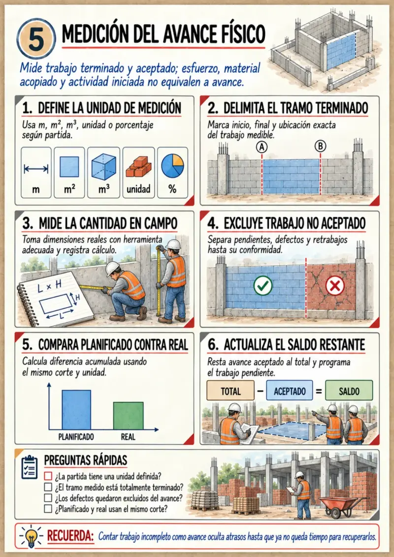 Página real sobre avance físico